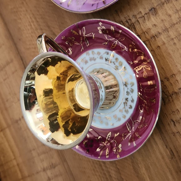 Vintage demitasse lusterware tea & saucer set - Picture 8 of 8